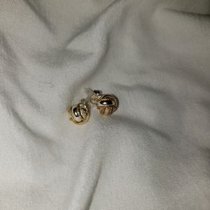 Gold and Silver Post Earrings